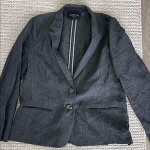 Lafayette 148 New York Charcoal Gray Linen Blazer